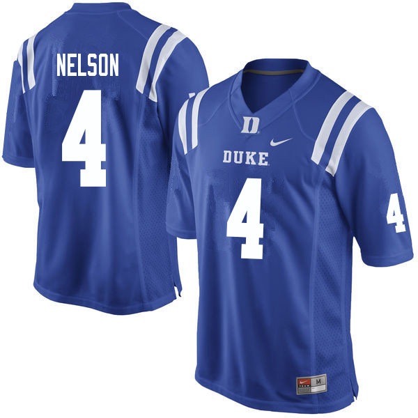 Duke Blue Devils #4 Robert Nelson College Football Jerseys Sale-Blue